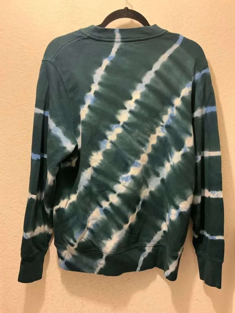 Tory Burch Green, Blue & White Tie-Dye Crewneck Sweatshirt S/P